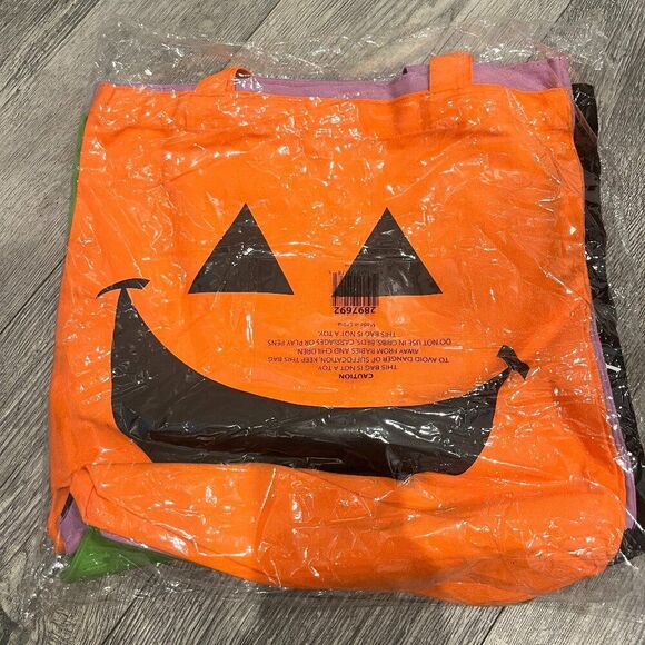 Unbranded Handbags - Bundle of Four NWT Halloween Pumpkin Bags Pocketbook Tote Bags Reusable Shopping